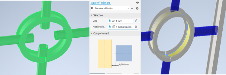 Ajuster et prolonger jusqu’à la courbe