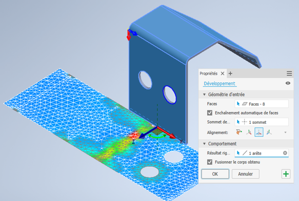Développer les faces des pièces