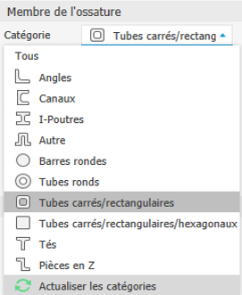 filtre de catégorie Inventor