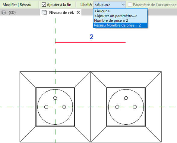 Etape 3 - Réseau nombre de prises - Revit