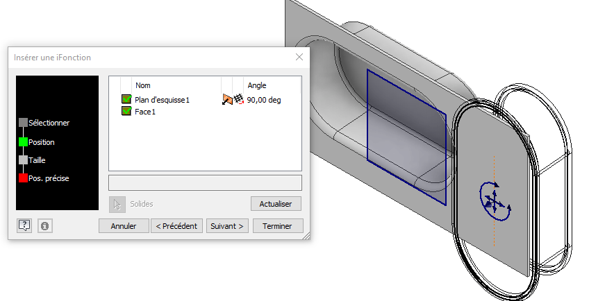 Paramètre position Inventor