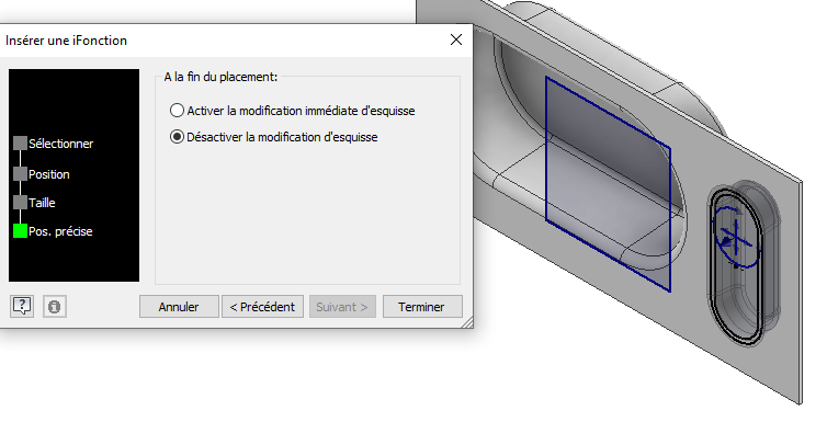 Désactiver la modification d'esquisse