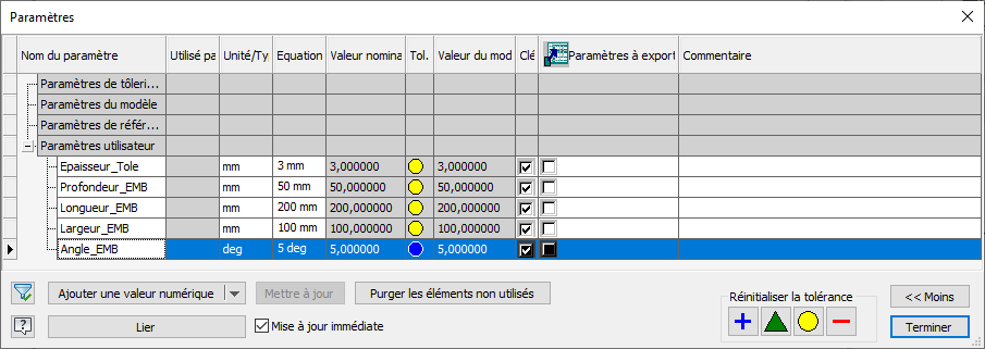Paramètres utilisateur Inventor
