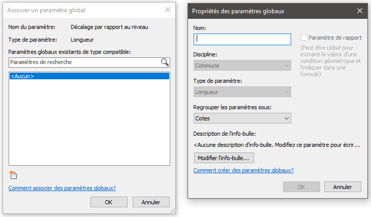 associer un paramètre global