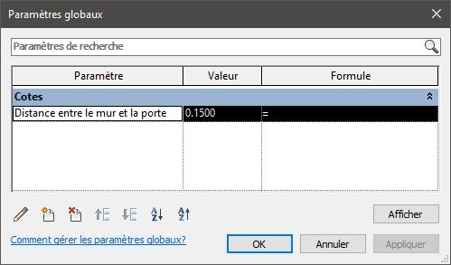 paramètres globaux Revit