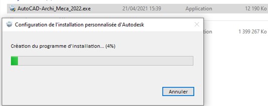 configuration de l'installation personnalisée d'autodesk