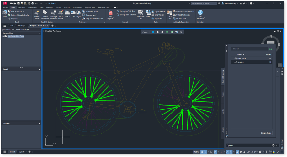Quantité et palette Blocs