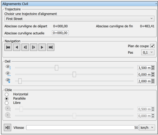 Paramètres de navigation dans le modèle