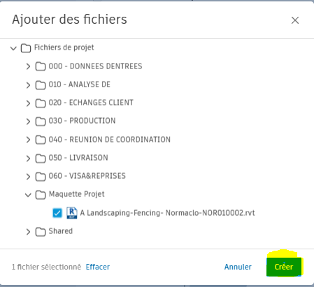 Ajouter des fichiers ACC