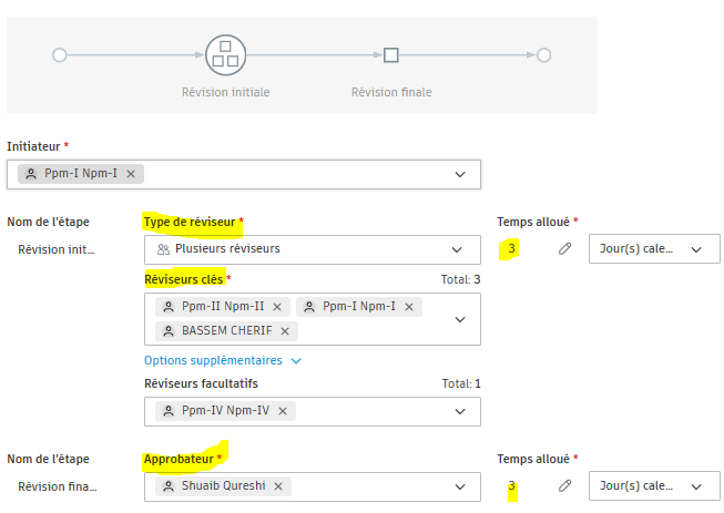 Configuration du workflow ACC