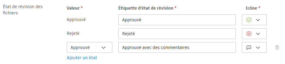 Etat de révision des fichiers ACC