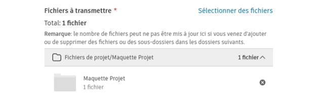 Fichiers à transmettre