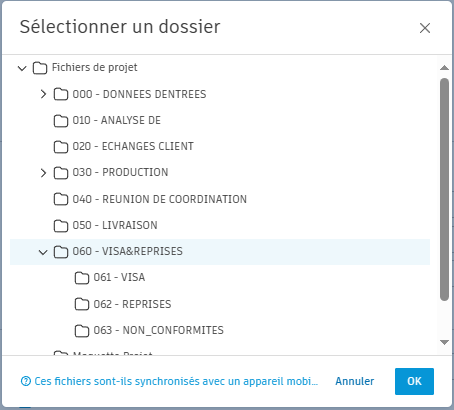 Choisir un dossier ACC