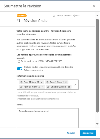 Révision finale avant soumission ACC