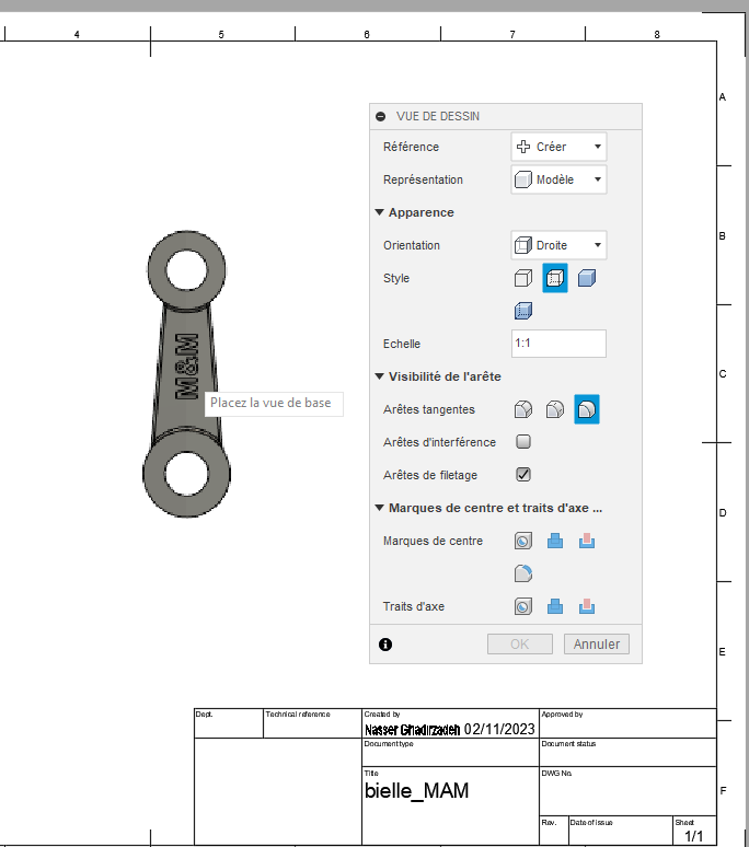 Autre vue dans le champ Orientation Fusion 360