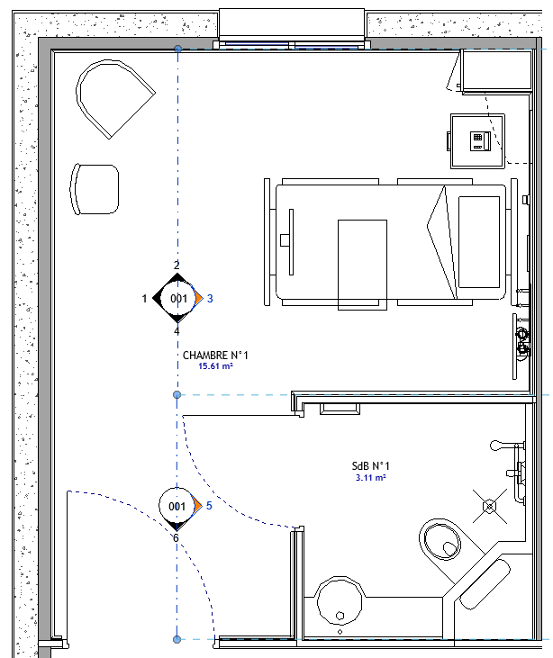 Faire de même pour les repères 4 et 6 Revit